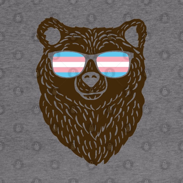 LGBTQ Bear Cool Sunglasses Progressive Transgender Flag by Sonyi